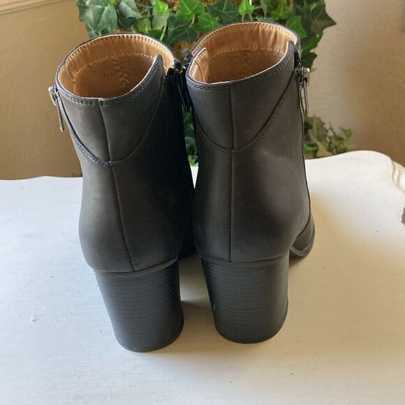 Naturalizer Natural Soul Black Vegan Leather Double Zip Comfort Ankle Boots 8M - Picture 7 of 14